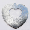 Iron Jewelry finding Pendant Lead-free, Hollow Heart O:43x43mm I:20x15mm Hole:1mm, Sold by Bag