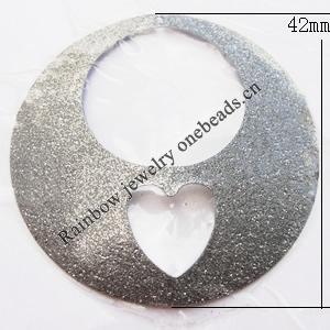 Iron Jewelry finding Pendant Lead-free, O:42mm I:22mm, Sold by Bag