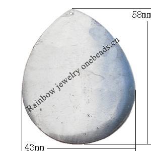 Iron Jewelry finding Pendant Lead-free, Teardrop 58x43mm, Sold by Bag