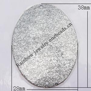 Iron Jewelry finding Pendant Lead-free, Oval 38x28mm Hole:1mm, Sold by Bag