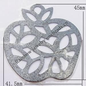 Iron Jewelry finding Pendant Lead-free, Apple 45x41.5mm Hole:20mm, Sold by Bag