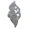 Iron Jewelry finding Pendant Lead-free, Leaf 57x25mm Hole:1mm, Sold by Bag