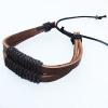 7.1 Inch Cowhide (Cowskin) with waxed cotton Bracelet Sold by Group 