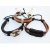 7.1 Inch Cowhide (Cowskin) with waxed cotton Bracelet Mix color Mix style Sold by Group 