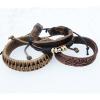 7.1 Inch Cowhide (Cowskin) with waxed cotton Bracelet Mix color Mix style Sold by Group 