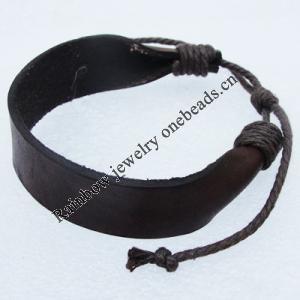 7.1 Inch Cowhide (Cowskin) with waxed cotton Bracelet Sold by Bag 