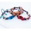 7.1 Inch Cowhide (Cowskin) with waxed cotton & Wood Beads Bracelet Mix color Mix style Sold by Bag 