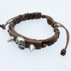 7.1 Inch Cowhide (Cowskin) with waxed cotton & Jewelry Beads Bracelet Sold by Bag 