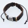 7.1 Inch Cowhide (Cowskin) with waxed cotton & Jewelry Beads Bracelet Sold by Bag 