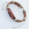 7.1 Inch Cowhide (Cowskin) with waxed cotton & Jewelry Beads Bracelet Sold by Bag 