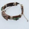 7.1 Inch Cowhide (Cowskin) with waxed cotton & Jewelry Beads Bracelet Sold by Bag 