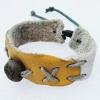 7.1 Inch Cowhide (Cowskin) with waxed cotton & Jewelry Beads Bracelet Sold by Bag 