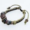 7.1 Inch Cowhide (Cowskin) with waxed cotton & Jewelry Beads Bracelet Sold by Bag 