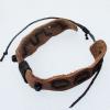 7.1 Inch Cowhide (Cowskin) with waxed cotton & Jewelry Beads Bracelet Sold by Bag 