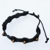 7.1 Inch Cowhide (Cowskin) with waxed cotton & Jewelry Beads Bracelet Sold by Bag 