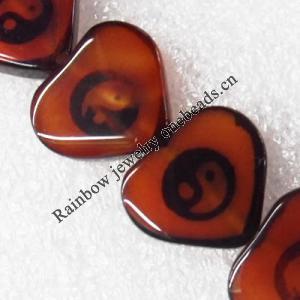 Gemstone beads, Agate(dyed), Heart 18x20mm, sold per 16-inch strand