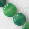 Gemstone beads, Agate(dyed), Flat Round 21mm, sold per 16-inch strand