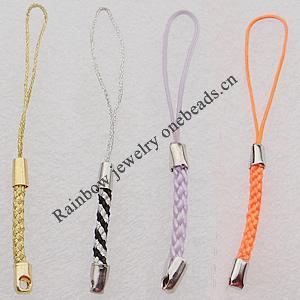 65mm Mobile Telephone or Key Chain Jewelry Cord Iron cap Mix Color, Sold by Bag