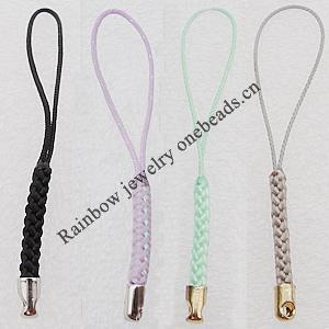 70mm Mobile Telephone or Key Chain Jewelry Cord Iron cap Mix Color, Sold by Bag