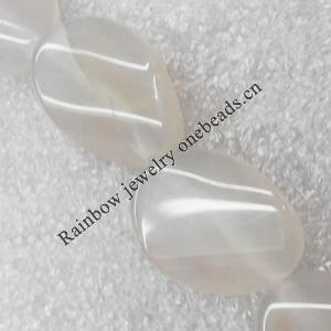 Gemstone beads, Agate(dyed), Flat Oval 21x16mm, sold per 16-inch strand