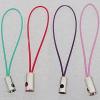 55mm Mobile Telephone or Key Chain Jewelry Cord Copper cap Mix Color, Sold by Bag