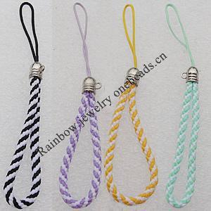98mm Mobile Telephone or Key Chain Jewelry Cord Copper cap Mix Color, Sold by Bag