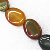 Gemstone beads, Agate(dyed), Flat Oval 18x13mm, sold per 16-inch strand
