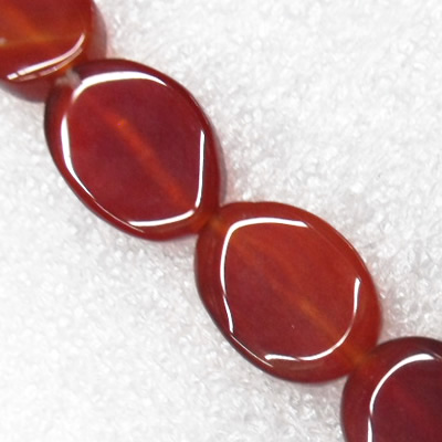Gemstone beads, Agate(dyed), Flat Oval 20.5x16mm, sold per 16-inch strand