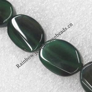 Gemstone beads, Agate(dyed), Flat Oval 20x16mm, sold per 16-inch strand