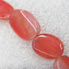 Gemstone beads, Agate(dyed), Flat Oval 20x15mm, sold per 16-inch strand