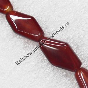Gemstone beads, Agate(dyed), Diamond 22x12mm, sold per 16-inch strand