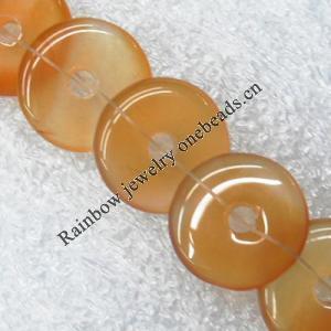 Gemstone beads, Agate(dyed), Donut 16mm, sold per 16-inch strand