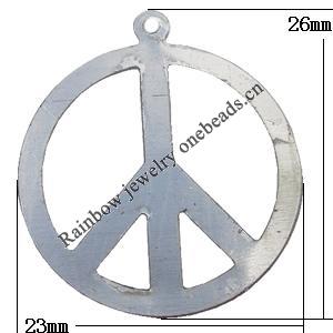 Iron Jewelry finding Pendant Lead-free, Flat Round 26x23mm, Sold by Bag