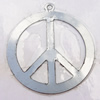 Iron Jewelry finding Pendant Lead-free, Flat Round 36x22mm, Sold by Bag