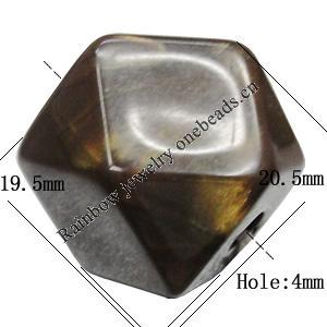 Dichroic Solid Acrylic Beads, Polyhedron 20.5x19.5mm Hole:4mm Sold by Bag 