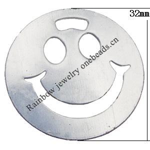 Iron Jewelry finding Pendant Lead-free, Flat Rouns 32mm, Sold by Bag