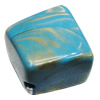 Dichroic Solid Acrylic Beads, Cube 25x25x14mm Hole:2.5mm Sold by Bag 