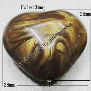Dichroic Solid Acrylic Beads, Heart 25x28x16mm Hole:3mm Sold by Bag 