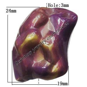 Dichroic Solid Acrylic Beads, Nugget 19x24mm Hole:3mm Sold by Bag 
