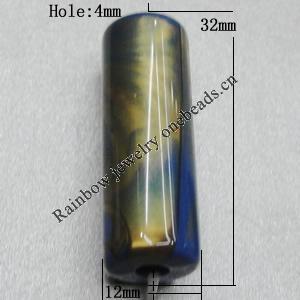 Dichroic Solid Acrylic Beads, Column 34x12mm Hole:4mm Sold by Bag 