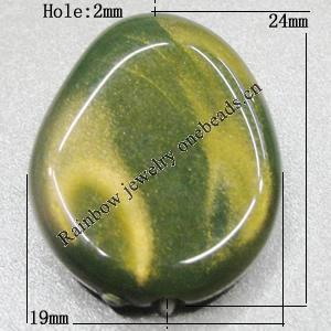 Dichroic Solid Acrylic Beads, Flat Teardrop 24x19mm Hole:2mm Sold by Bag 