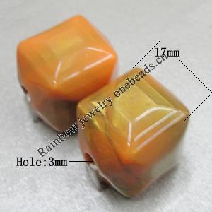 Dichroic Solid Acrylic Beads, Cube 17x17mm Hole:3mm Sold by Bag 