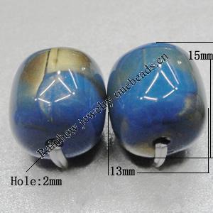 Dichroic Solid Acrylic Beads, Drum 15x13mm Hole:2mm Sold by Bag 