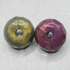 Dichroic Solid Acrylic Beads, Faceted Flat Round 14x8mm Hole:3mm Sold by Bag 