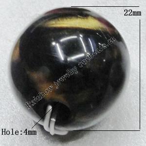 Dichroic Solid Acrylic Beads, Round 22mm Hole:4mm Sold by Bag 