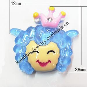 Resin Cabochons, No Hole Headwear & Costume Accessory, Animal 36x42mm, Sold by Bag