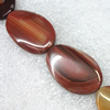 Gemstone beads, Agate(dyed), Flat Oval 26x23mm, sold per 16-inch strand