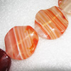 Gemstone beads, Agate(dyed), Twist Flat Round 30mm, sold per 16-inch strand