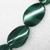 Gemstone beads, Agate(dyed), Twist Flat Oval 31x22mm, sold per 16-inch strand
