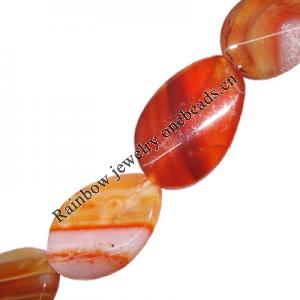 Gemstone beads, Agate(dyed), Twist Flat Oval 25x17mm, sold per 16-inch strand